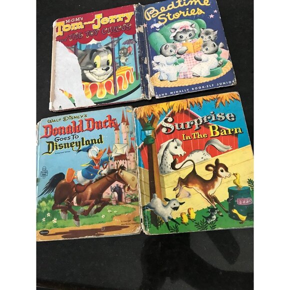 Vtg 1950's Lot 4 Children's Books Total 3 Whitman Tell a Tale Book & 1 Rand - Picture 1 of 9